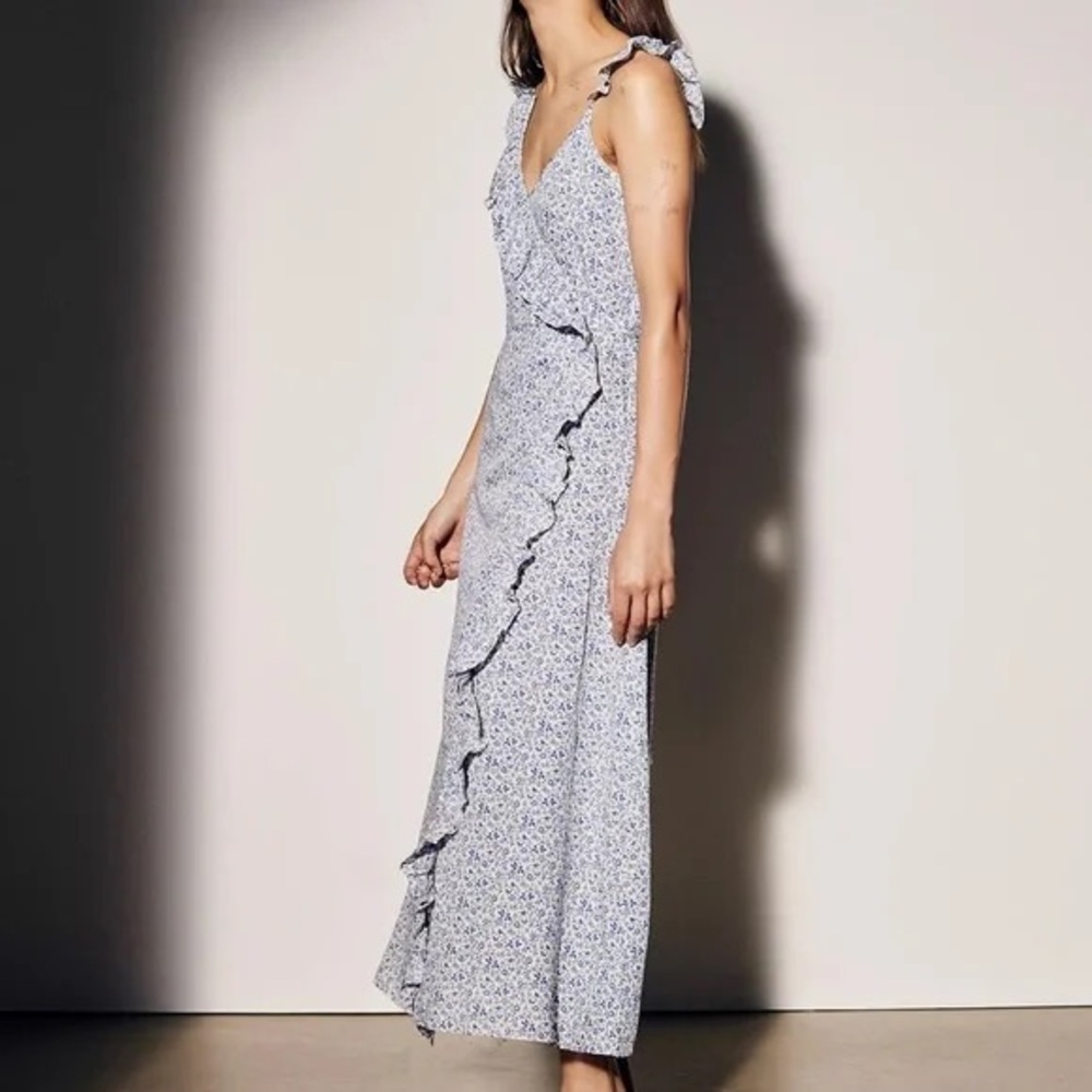 Madewell Ruffled Wrap Maxi Dress in Americana Floral women’s size 4 small